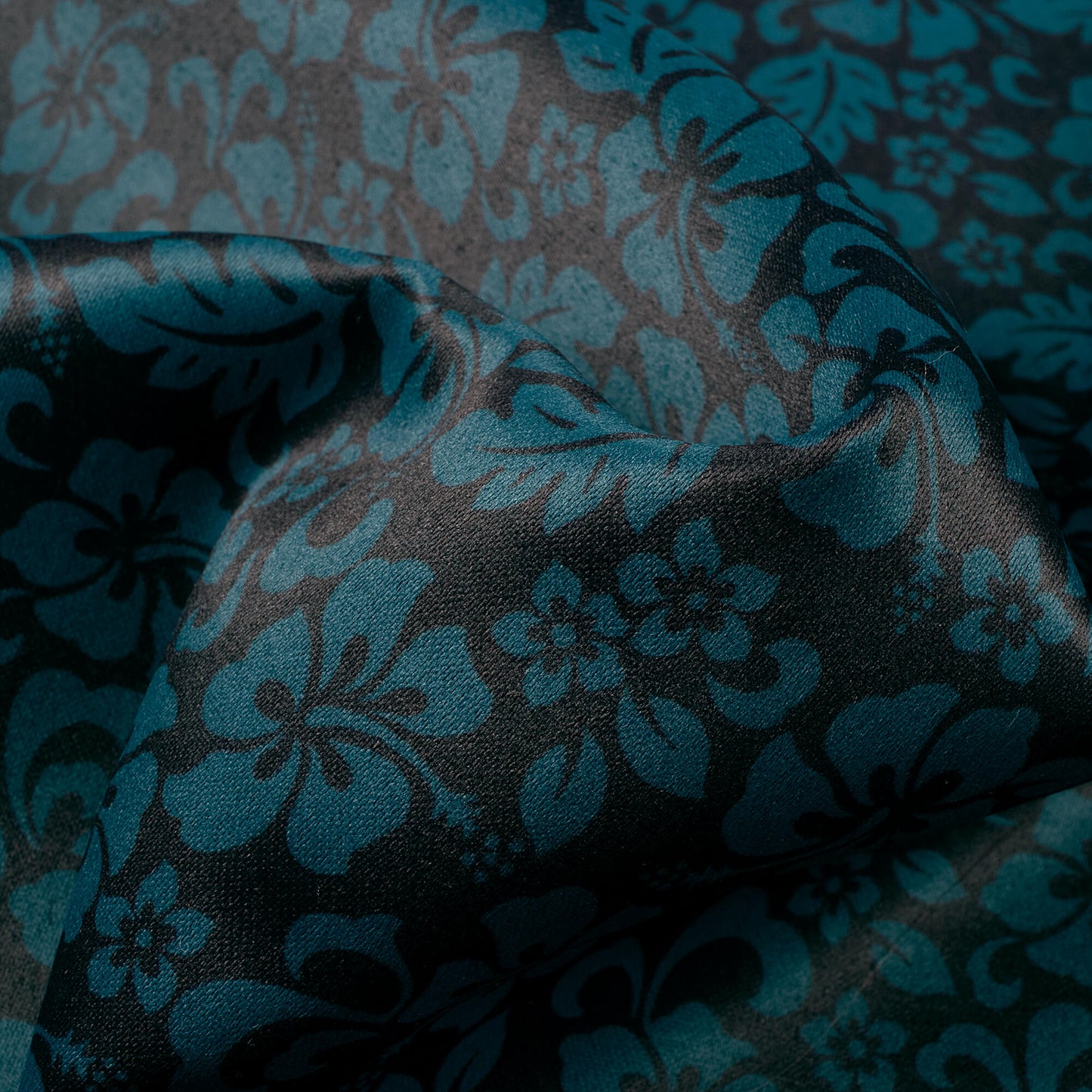 Cerulean Blue Floral Printed Exclusive Shirting Fabric