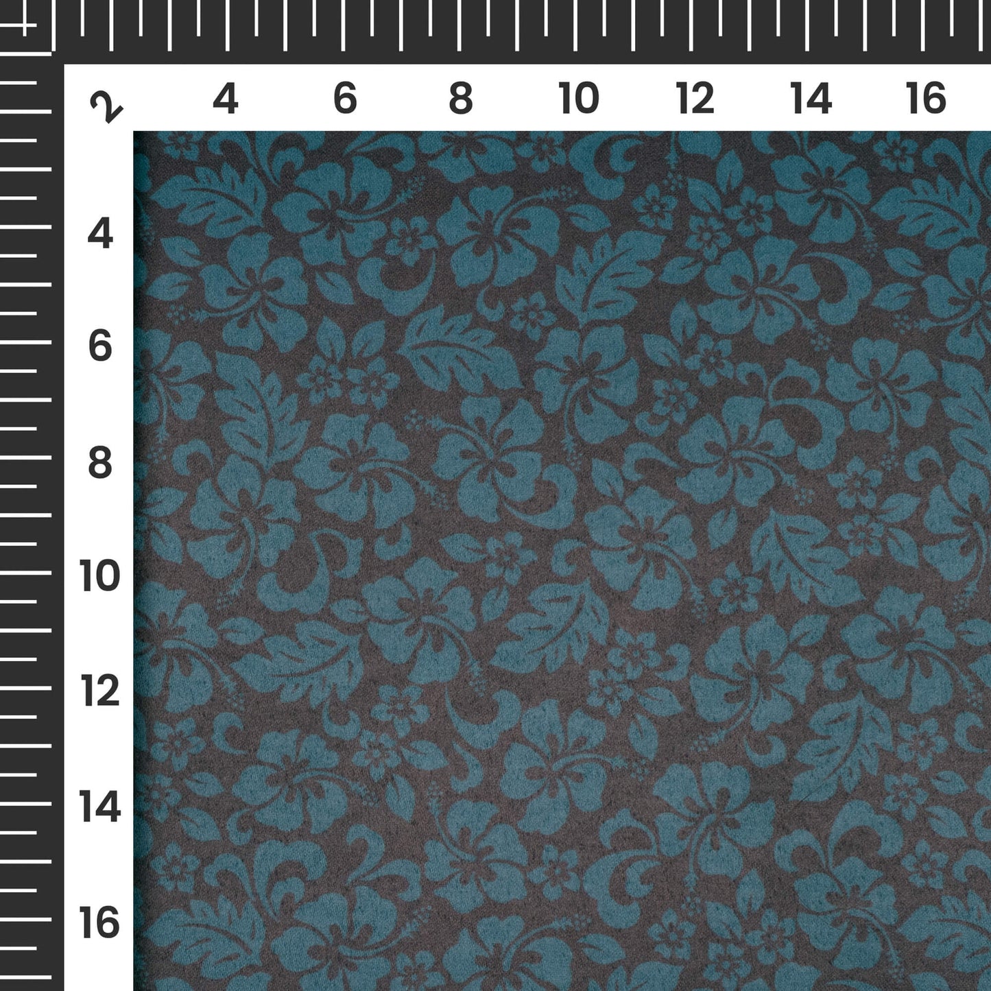 Cerulean Blue Floral Printed Exclusive Shirting Fabric