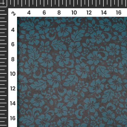 Cerulean Blue Floral Printed Exclusive Shirting Fabric
