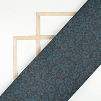 Cerulean Blue Floral Printed Exclusive Shirting Fabric