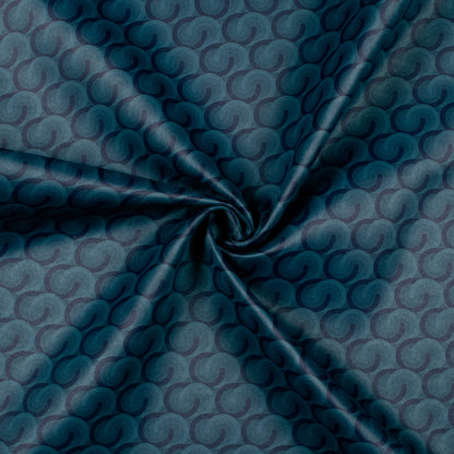 Cerulean Blue Abstract Printed Exclusive Shirting Fabric