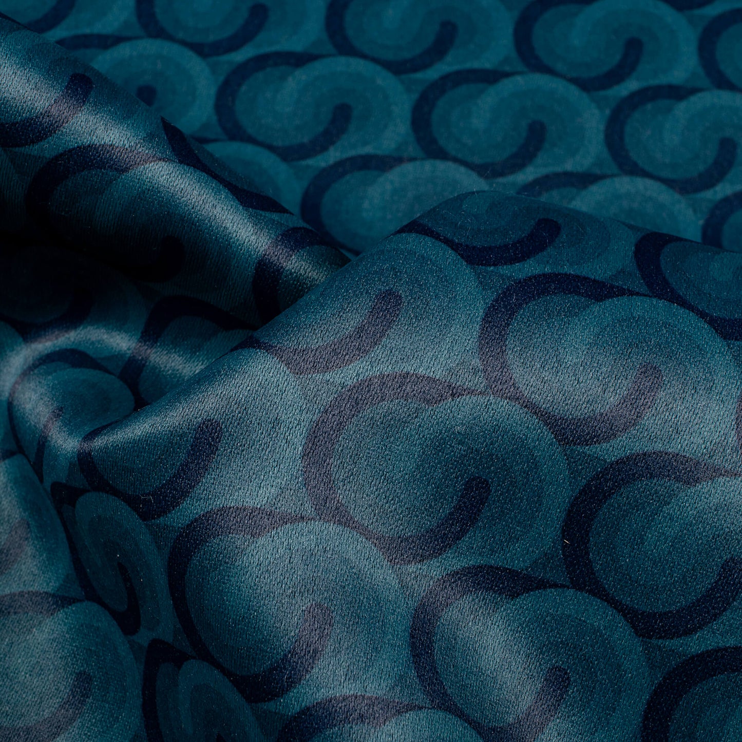 Cerulean Blue Abstract Printed Exclusive Shirting Fabric