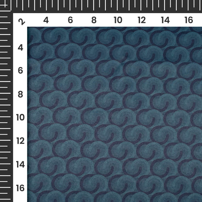 Cerulean Blue Abstract Printed Exclusive Shirting Fabric