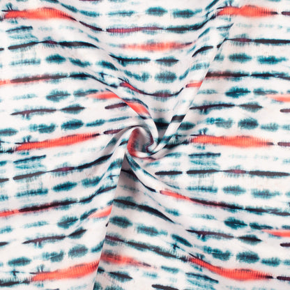 Teal Blue Shiiborii Printed Exclusive Shirting Fabric