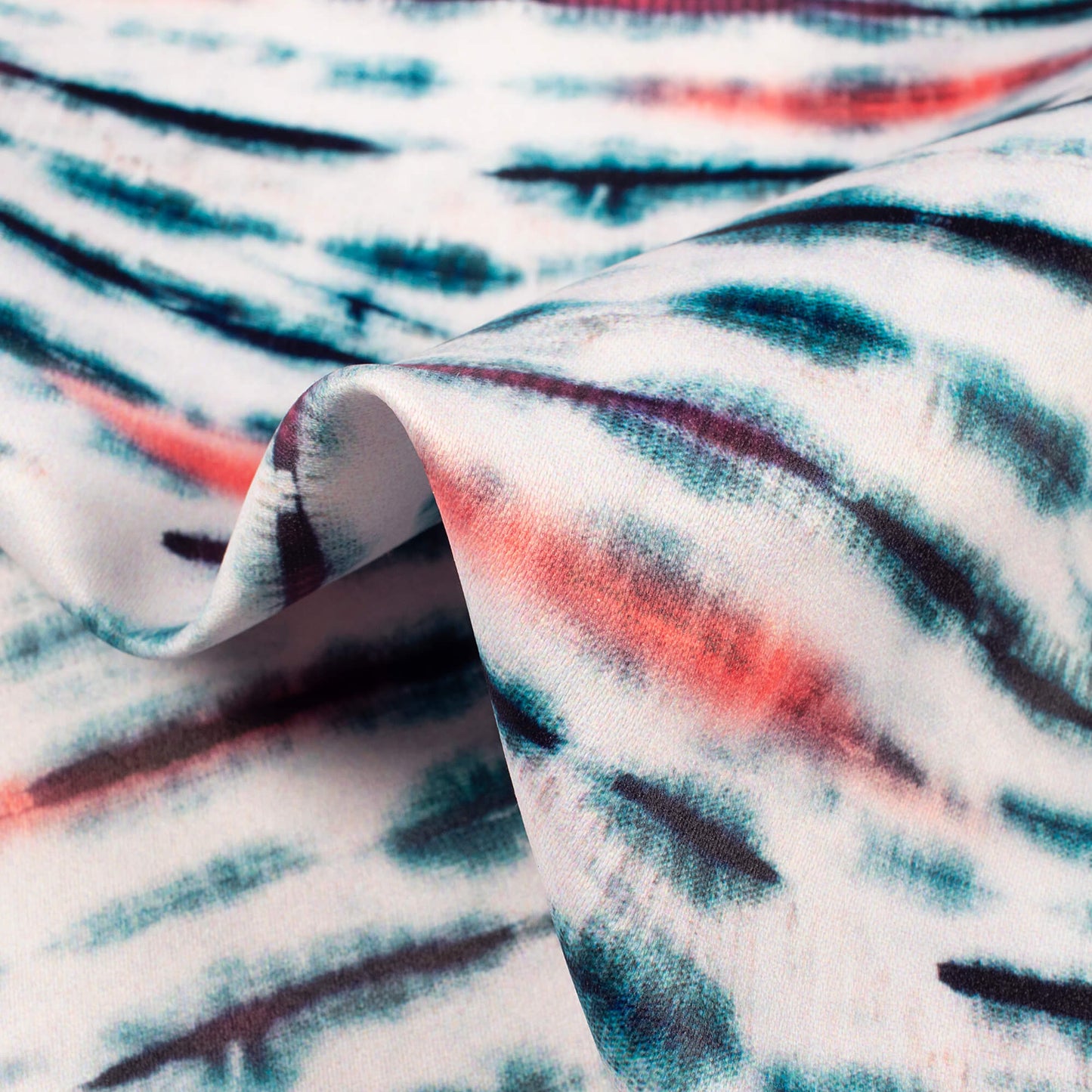 Teal Blue Shibori Printed Exclusive Shirting Fabric