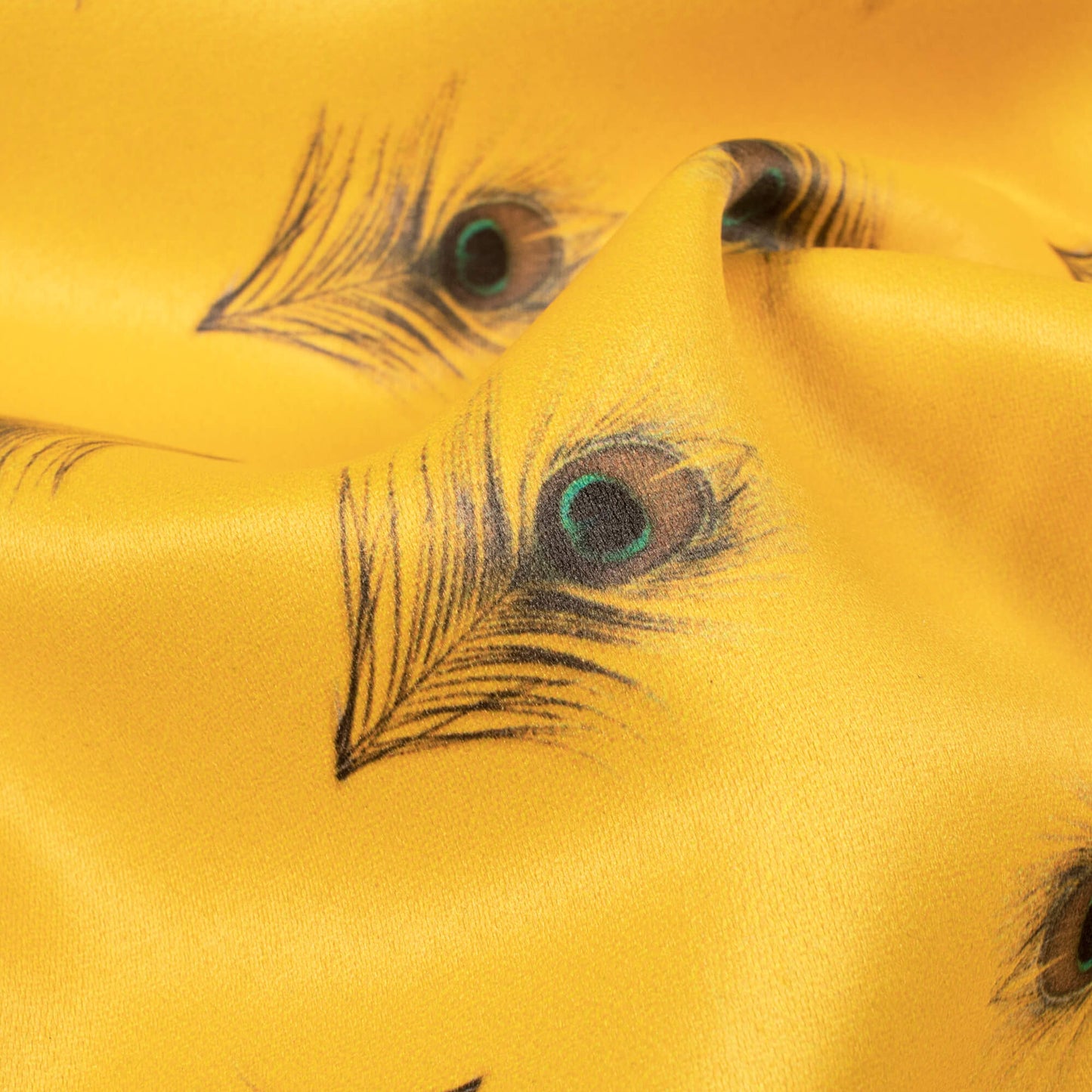 Honey Yellow Feather Printed Exclusive Shirting Fabric