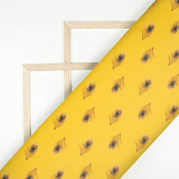 Honey Yellow Feather Printed Exclusive Shirting Fabric