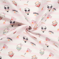 Little Panda Dancer Printed Poly Glazed Cotton Fabric