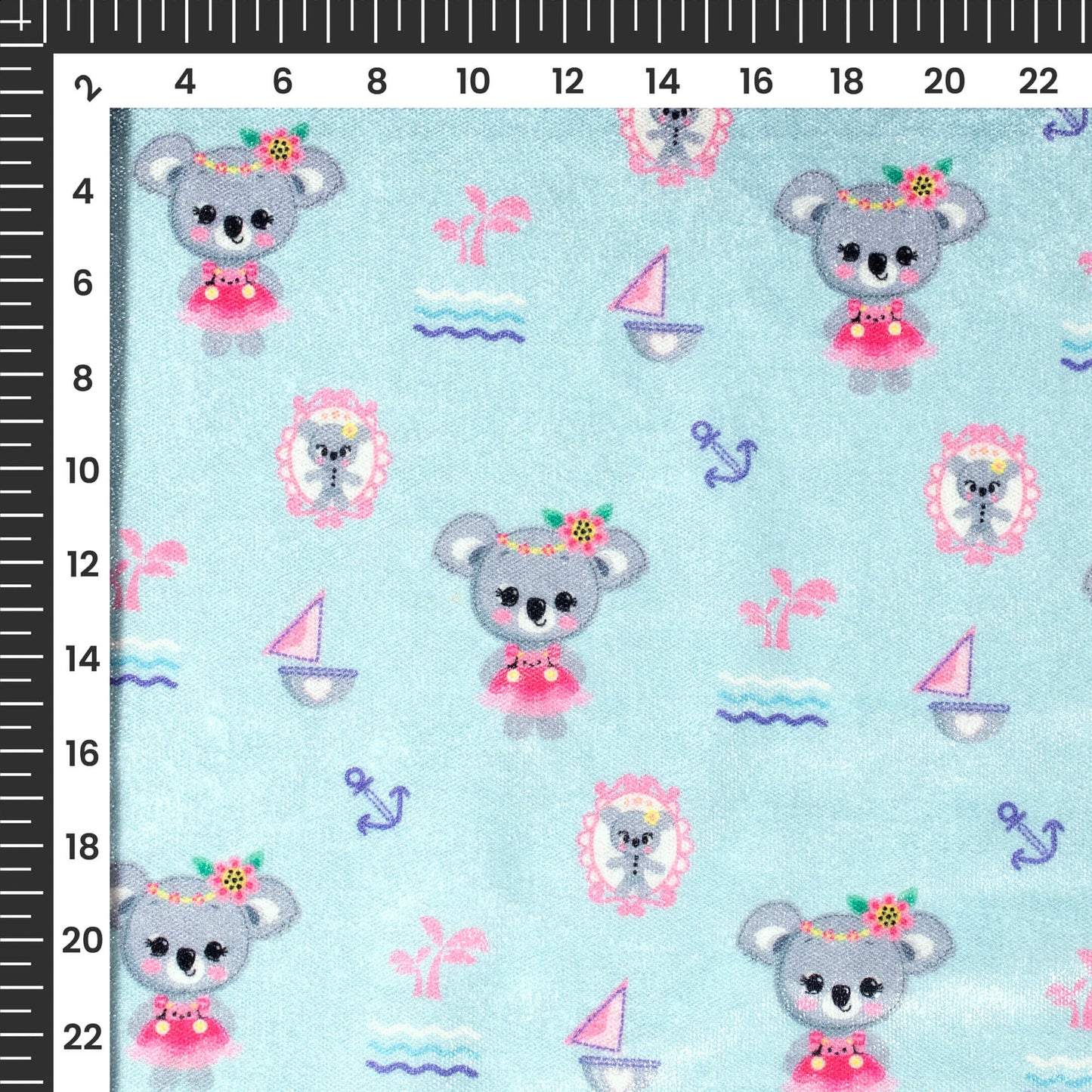 Beautiful Koala Print Premium Velvet Fabric