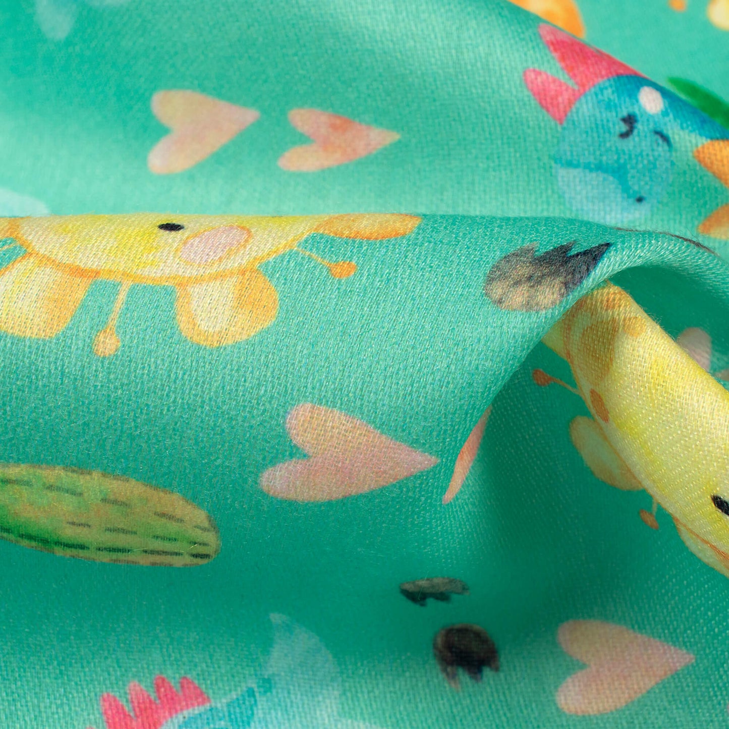 Baby Dinosaurs Printed Poly Glazed Cotton Fabric