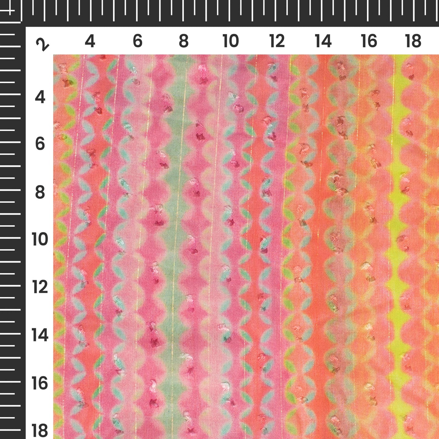 Abstract Digital Print Lurex Booti Chiffon Fabric