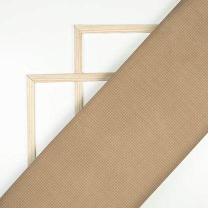 Tan Brown Checks Printed Luxury Suiting Fabric