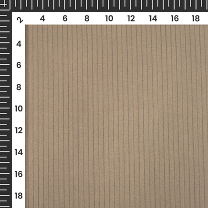 Stone Grey Stripes Printed Luxury Suiting Fabric