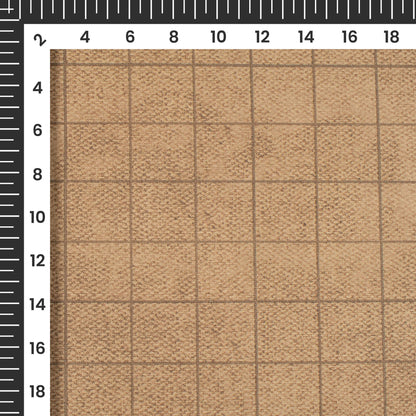 Beige Checks Printed Luxury Suiting Fabric