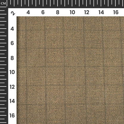 Brown Checks Printed Luxury Suiting Fabric