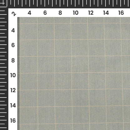 Dusty Blue Checks Printed Luxury Suiting Fabric