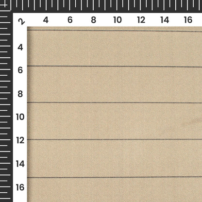 Linen Beige Stripes Printed Luxury Suiting Fabric