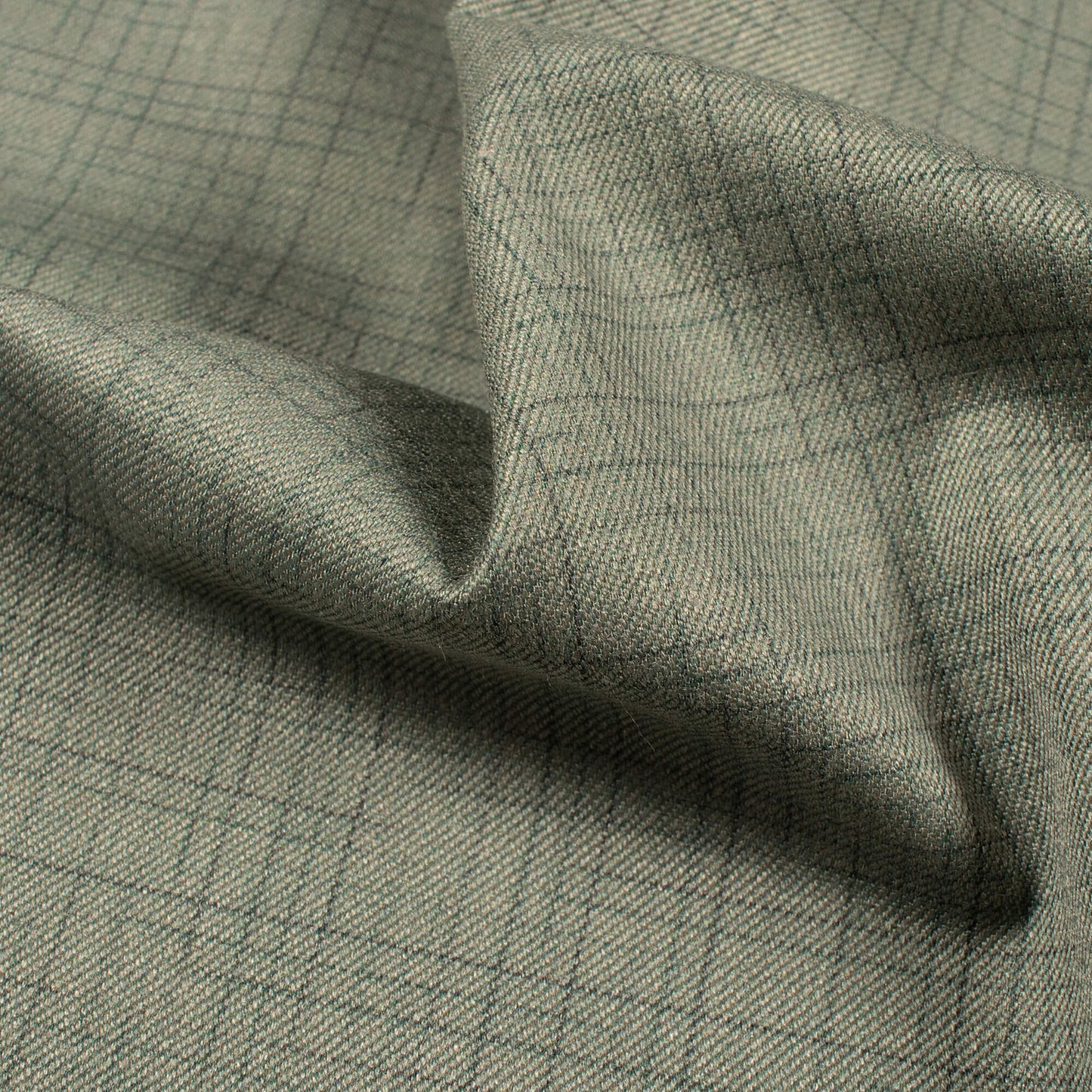 Laurel Green Checks Printed Luxury Suiting Fabric