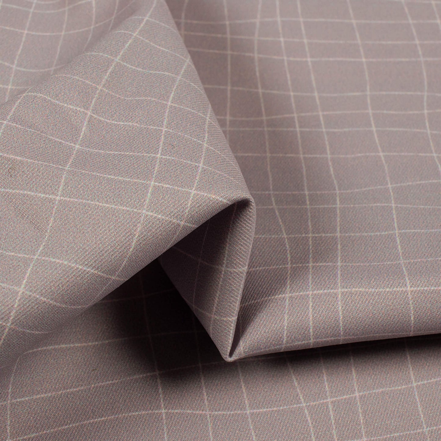 Fossil Grey Checks Printed Luxury Suiting Fabric