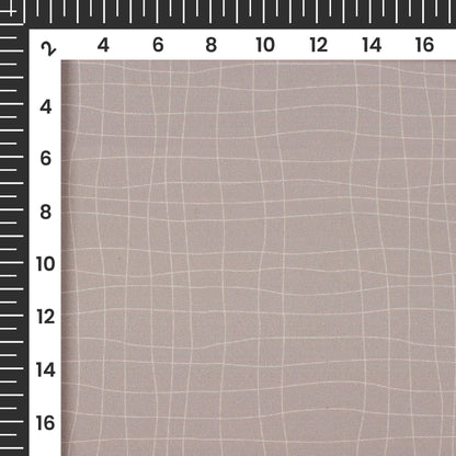 Fossil Grey Checks Printed Luxury Suiting Fabric