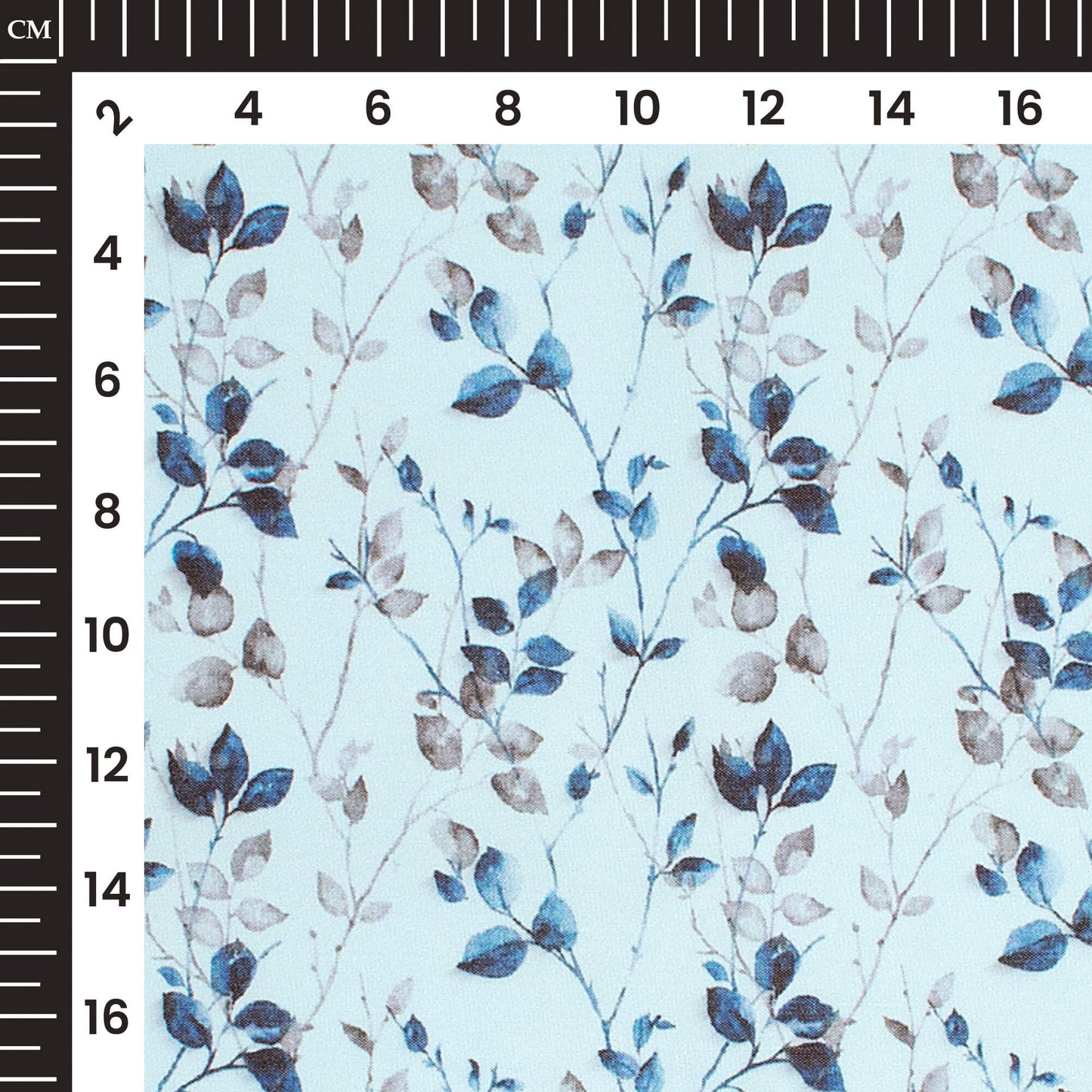 Pastel Blue Leaf Printed Exclusive Shirting Fabric