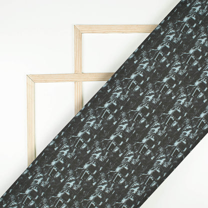 Black And Blue Abstract Printed Exclusive Shirting Fabric