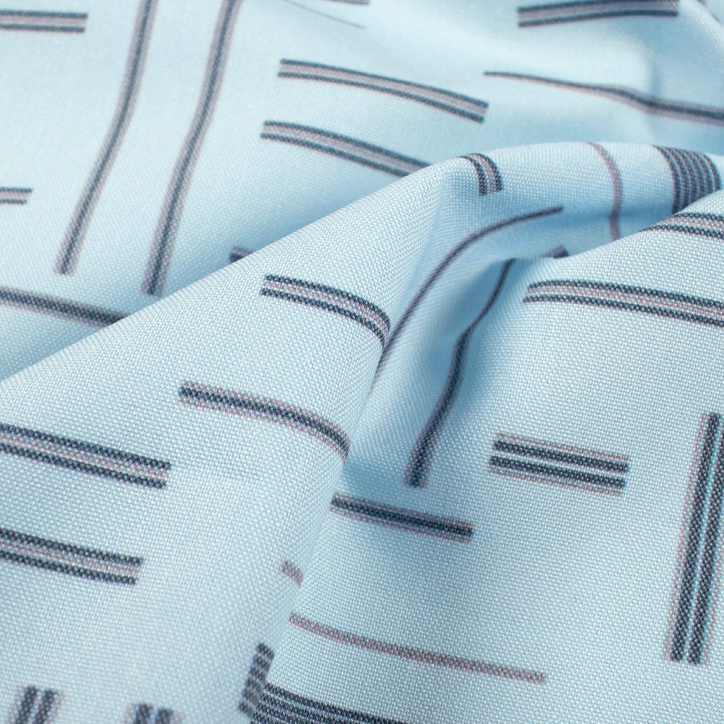 Pastel Blue Stripes Printed Exclusive Shirting Fabric