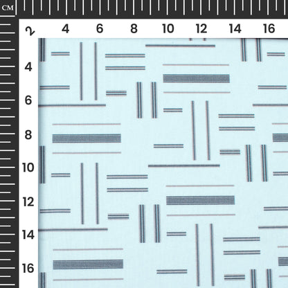 Pastel Blue Stripes Printed Exclusive Shirting Fabric