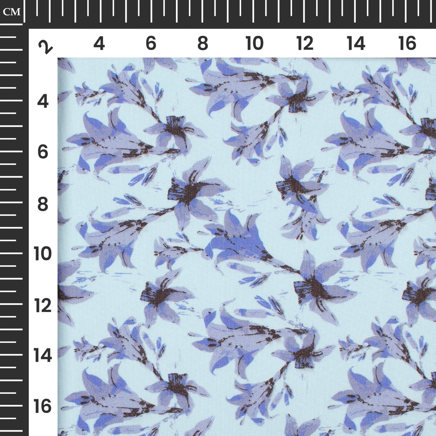 Pastel Blue Floral Printed Exclusive Shirting Fabric