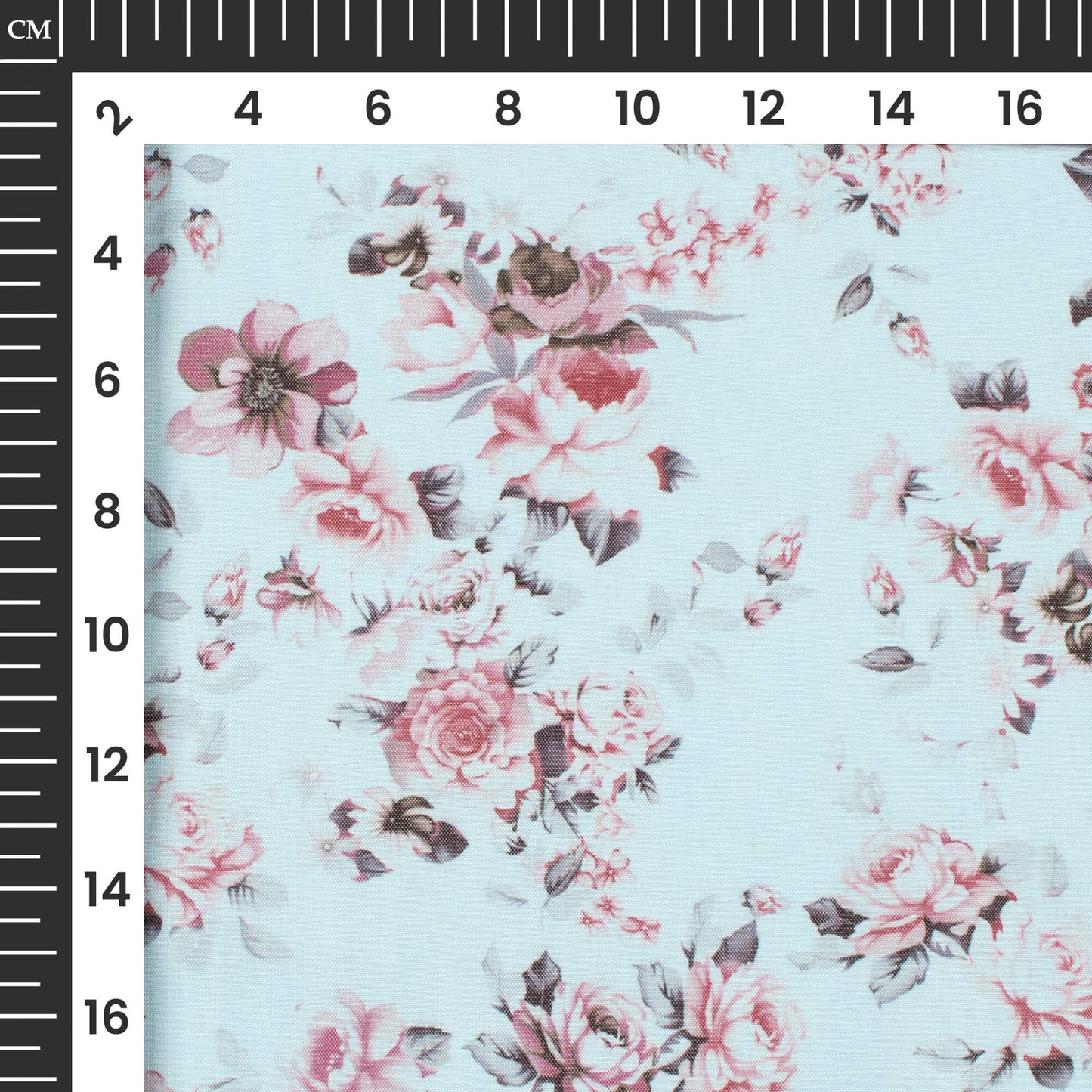 Pastel Blue Floral Printed Exclusive Shirting Fabric