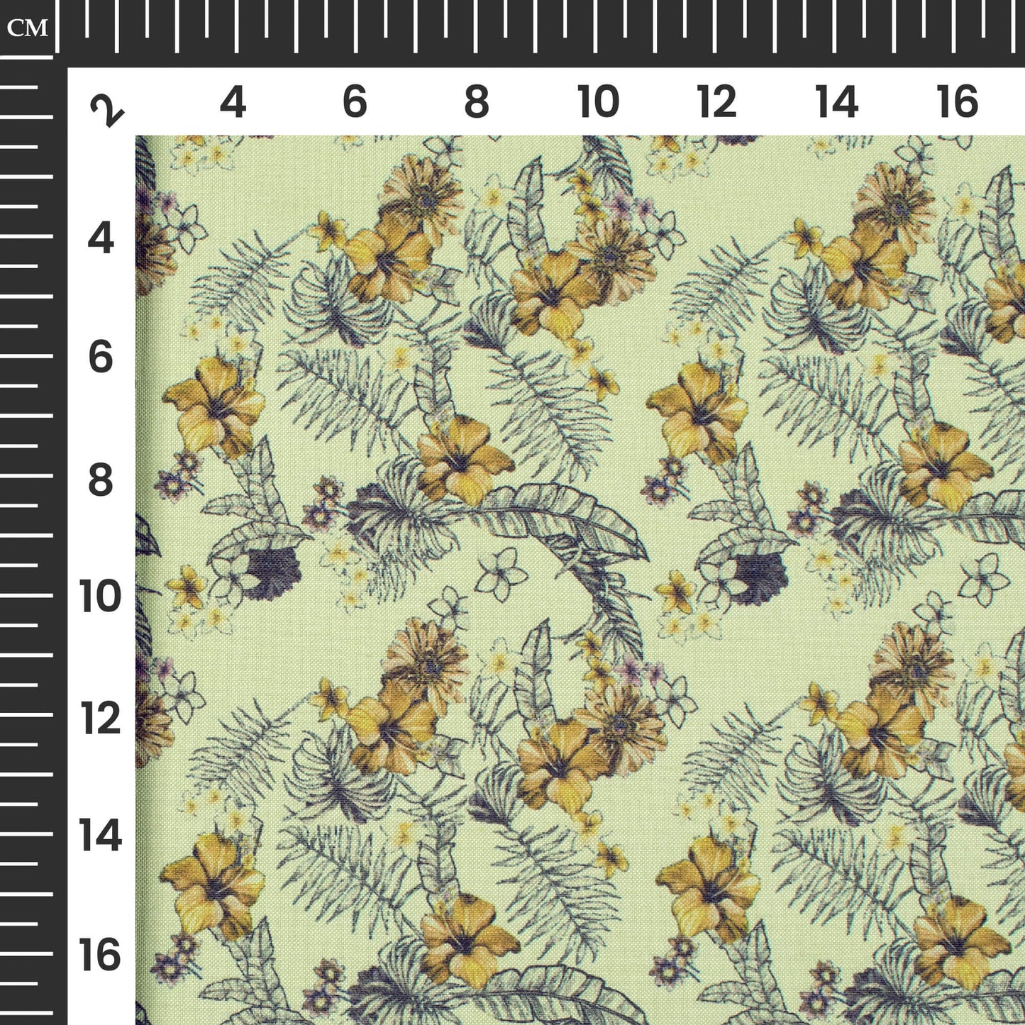 Laurel Green Floral Printed Exclusive Shirting Fabric