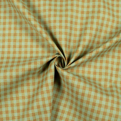 Laurel Green And Yellow Abstract Printed Exclusive Shirting Fabric