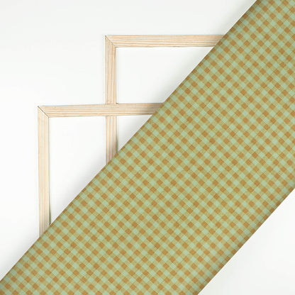 Laurel Green And Yellow Abstract Printed Exclusive Shirting Fabric