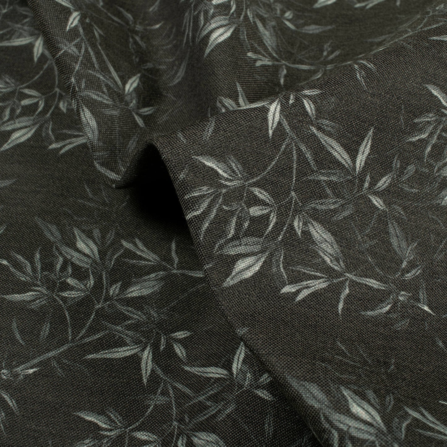 Black Leaf Printed Exclusive Shirting Fabric