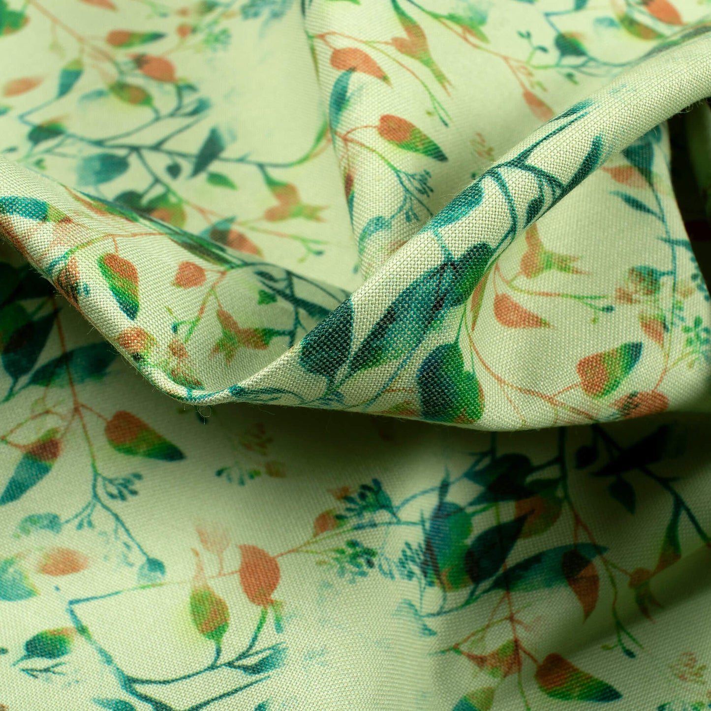 Green Leaf Printed Exclusive Shirting Fabric