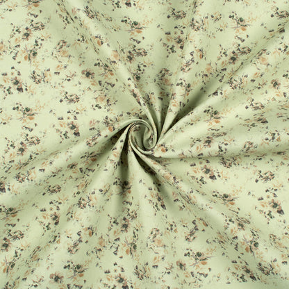 Laurel Green Floral Printed Exclusive Shirting Fabric