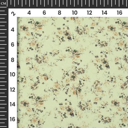 Laurel Green Floral Printed Exclusive Shirting Fabric