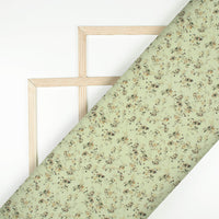 Laurel Green Floral Printed Exclusive Shirting Fabric
