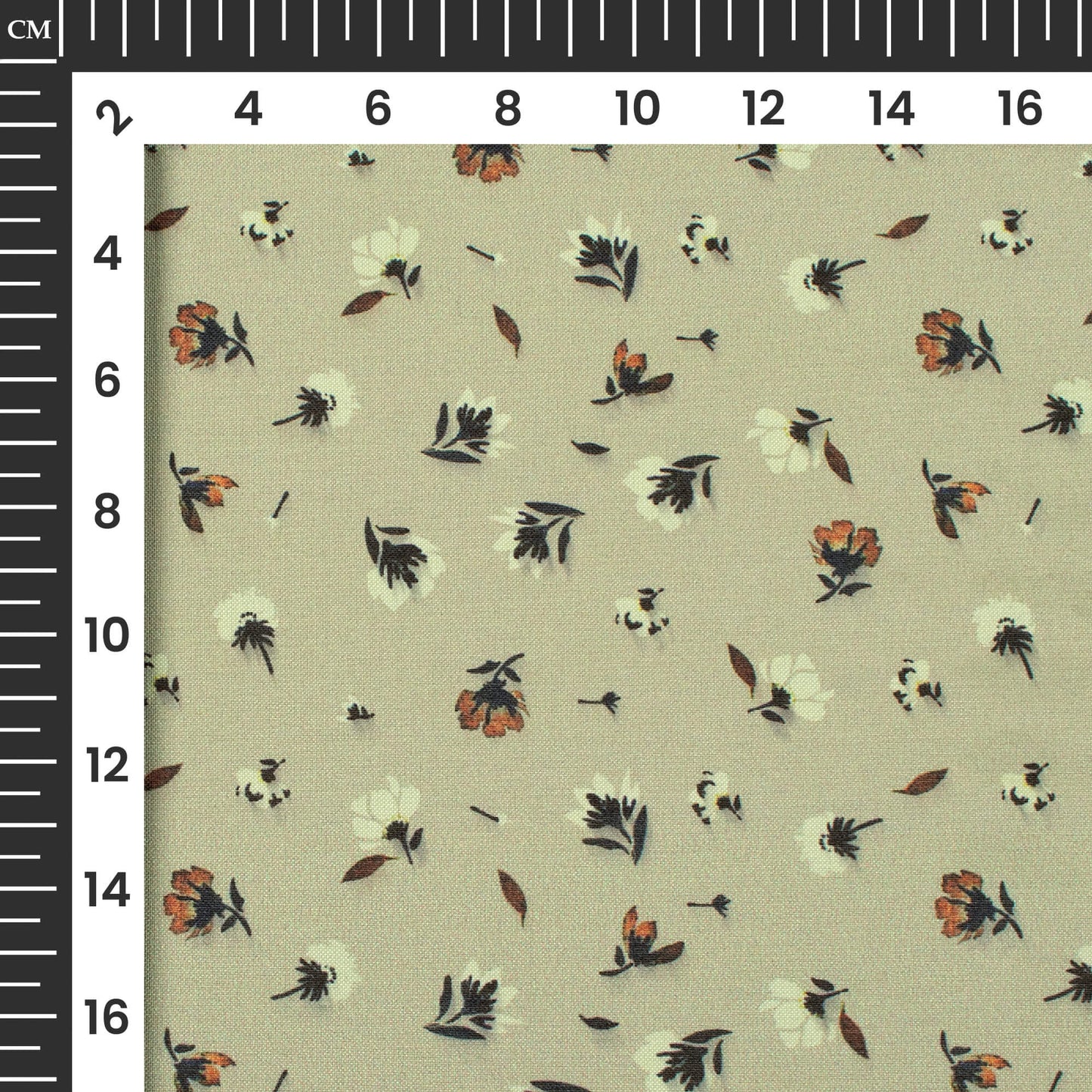 Ash Grey Floral Printed Exclusive Shirting Fabric