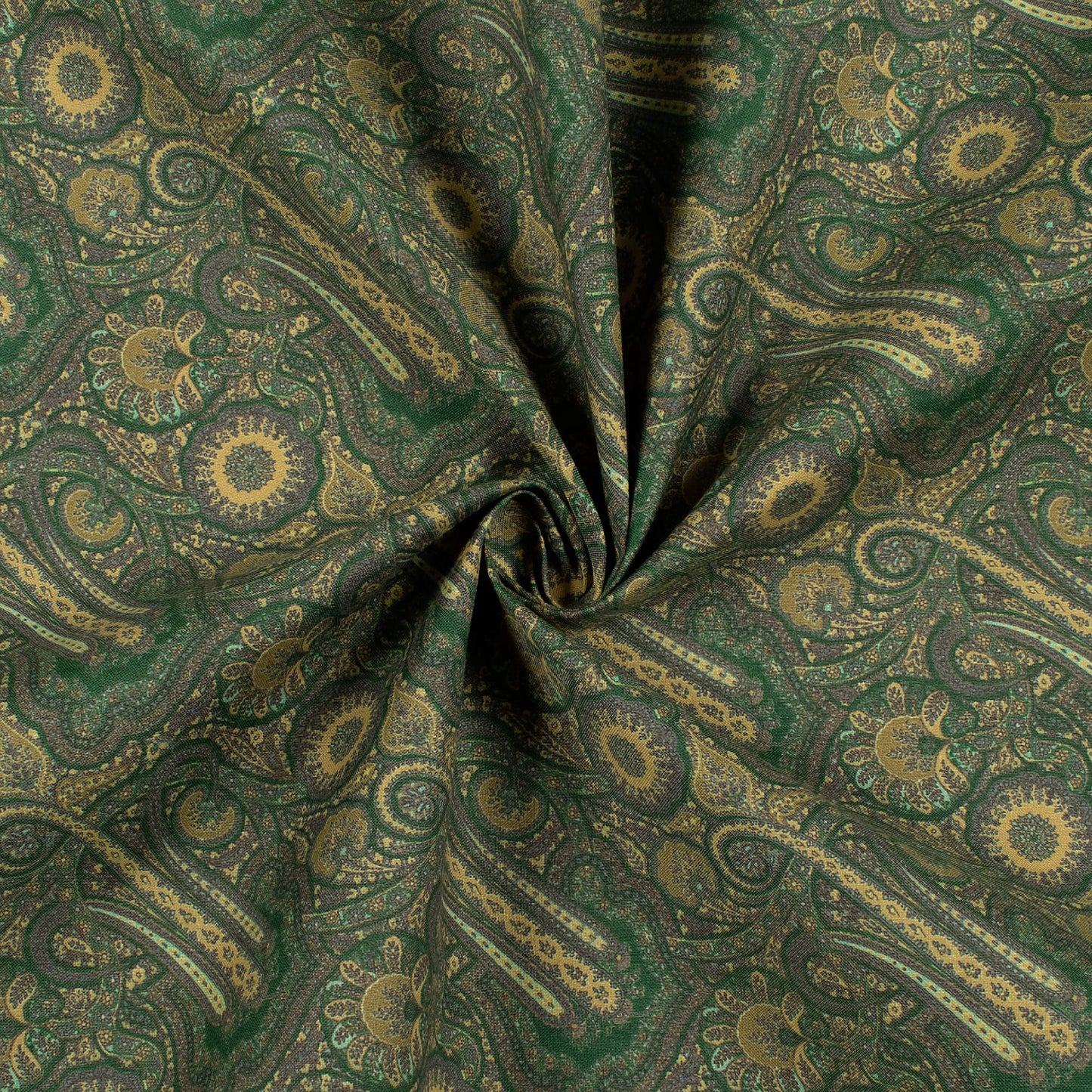 Forest Green Mughal Printed Exclusive Shirting Fabric