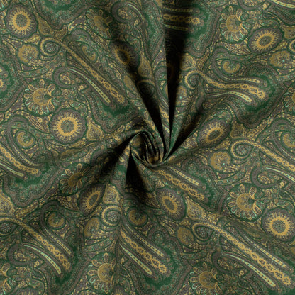 Forest Green Mugal Printed Exclusive Shirting Fabric