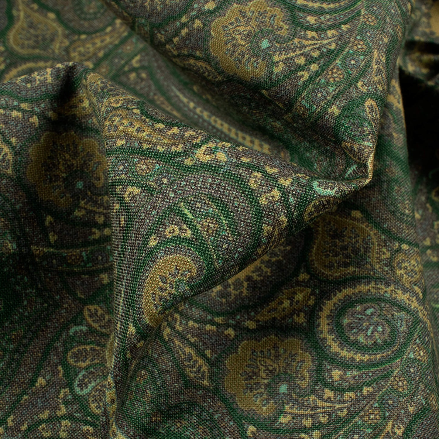 Forest Green Mughal Printed Exclusive Shirting Fabric