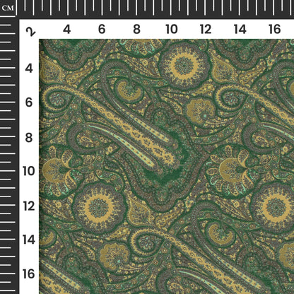 Forest Green Mugal Printed Exclusive Shirting Fabric