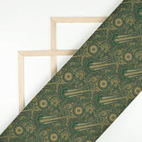 Forest Green Mugal Printed Exclusive Shirting Fabric