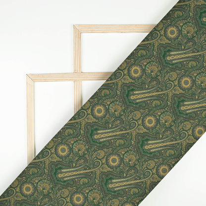Forest Green Mugal Printed Exclusive Shirting Fabric