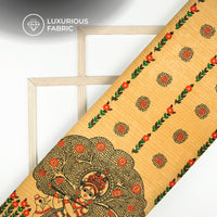 Copper Beige Madhuvanii Digital Print Premium Velvet Fabric