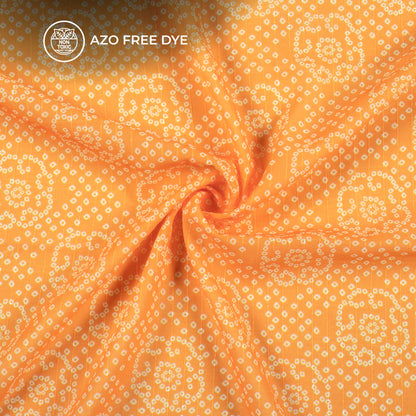 Apricot Orange Bandhanii Digital Print Chiffon Sparkle Fabric