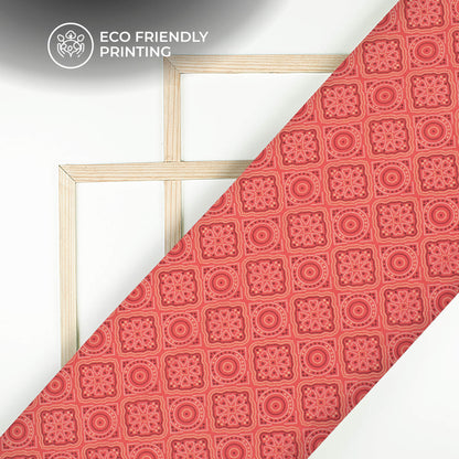 Crimson Red Bandhanii Digital Print Chiffon Sparkle Fabric