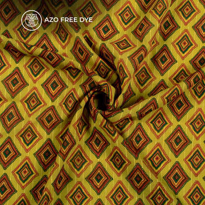 Lime Green Bandhanii Digital Print Chiffon Sparkle Fabric