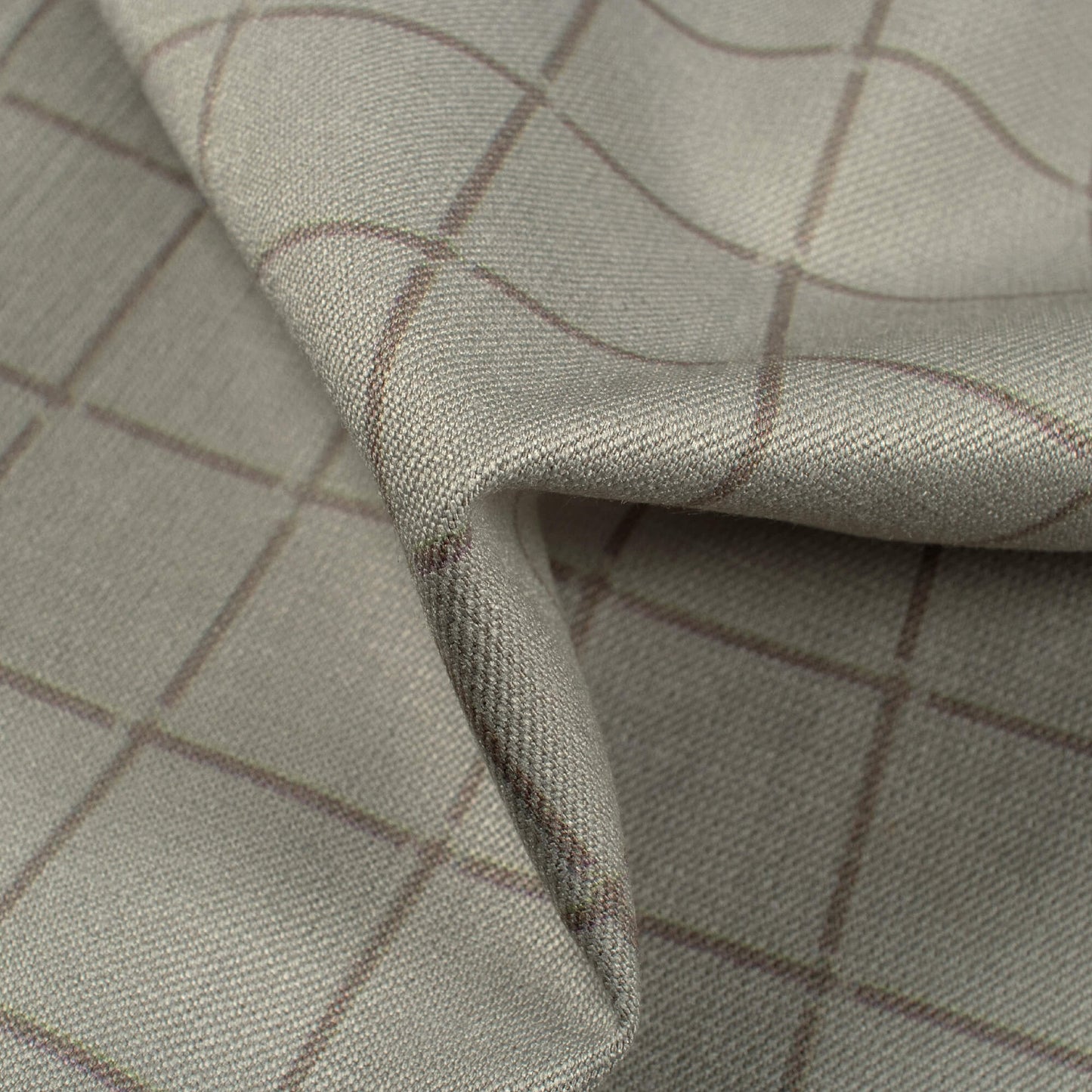 Dolphin Grey Checks Printed Luxury Suiting Fabric